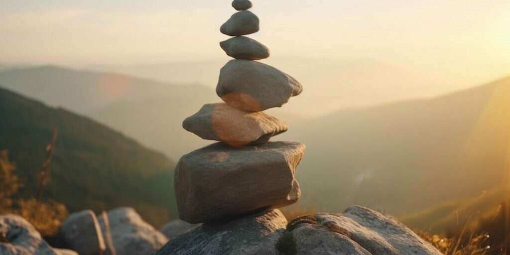 artfully stacked rocks